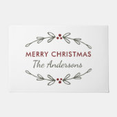 Frohe Weihnachten Mistletoe und Berries Doormat Fußmatte (Vorderseite)