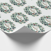Frohe Weihnachten Mistletoe Wreath Geschenkpapier (Ecke)