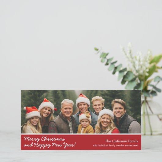 Frohe Weihnachten mit 1 horizontalem Panorama-Foto (Stehend Vorderseite)