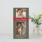 Frohe Weihnachten mit 2 Fotos - vertikal (Stehend Vorderseite)