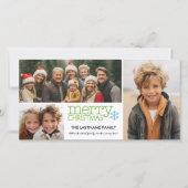 Frohe Weihnachten mit 3 Foto Collage - weiß grün (Vorderseite)