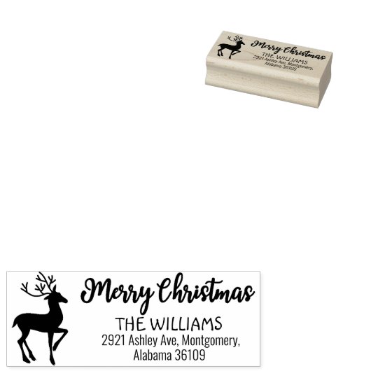 Frohe Weihnachten mit (angepasster) Familienadress Gummistempel (Stempel)