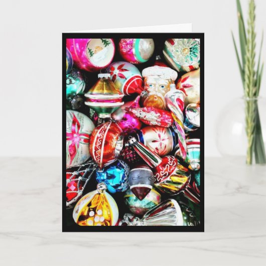 Frohe Weihnachten mit antiken Ornamenten (Vorderseite)