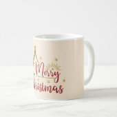 Frohe Weihnachten mit Baum Kaffeetasse (VorderseiteRechts)