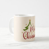 Frohe Weihnachten mit Baum Kaffeetasse (Vorderseite Links)