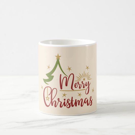 Frohe Weihnachten mit Baum Kaffeetasse (Mittel)