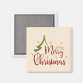 Frohe Weihnachten mit Baum Magnet (Vorderseite/Rückseite)