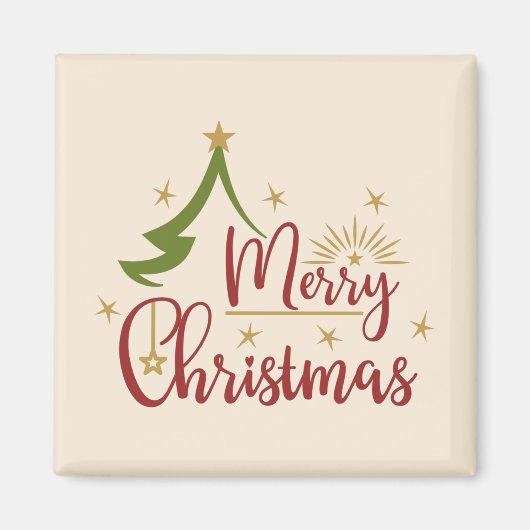 Frohe Weihnachten mit Baum Magnet (Vorne)