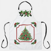 Frohe Weihnachten mit Baum Schürze (Vorderseite)