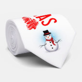 Frohe Weihnachten mit Baum und Snowman Krawatte (Gerollt)