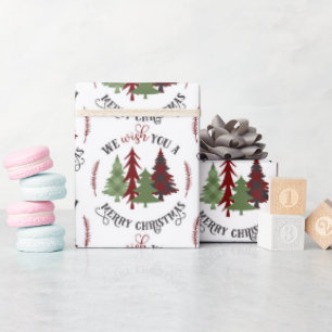 Frohe Weihnachten mit Bäumen Geschenkpapier