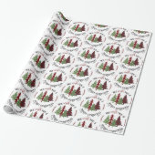 Frohe Weihnachten mit Bäumen Geschenkpapier (Ungerollt)