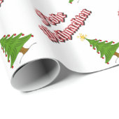 Frohe Weihnachten mit Bäumen Geschenkpapier (Rolleneckpunkt)