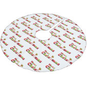 Frohe Weihnachten mit Candy Cane Moderne Polyester Weihnachtsbaumdecke (Schrägansicht)