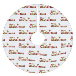 Frohe Weihnachten mit Candy Cane Moderne Polyester Weihnachtsbaumdecke