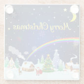 Frohe Weihnachten mit Crescent Moon Glasuntersetzer (Rückseite)