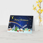 Frohe Weihnachten mit Crescent Moon Karte (Gelbe Blume)