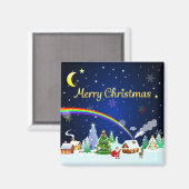 Frohe Weihnachten mit Crescent Moon Magnet (Vorderseite/Rückseite)