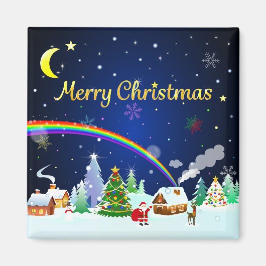 Frohe Weihnachten mit Crescent Moon Magnet (Vorne)