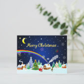 Frohe Weihnachten mit Crescent Moon Postkarte (Stehend Vorderseite)
