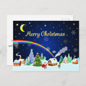 Frohe Weihnachten mit Crescent Moon Postkarte (Vorne/Hinten)