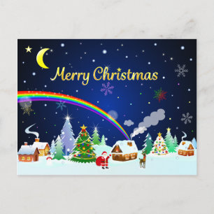 Frohe Weihnachten mit Crescent Moon Postkarte