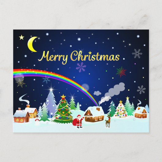 Frohe Weihnachten mit Crescent Moon Postkarte (Vorderseite)
