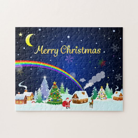 Frohe Weihnachten mit Crescent Moon Puzzle (Horizontal)
