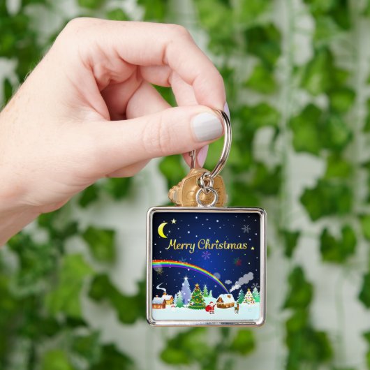 Frohe Weihnachten mit Crescent Moon Schlüsselanhänger (Hand)