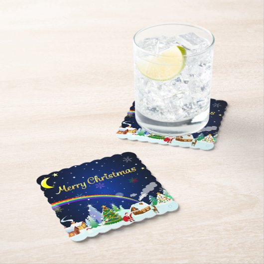 Frohe Weihnachten mit Crescent Moon Untersetzer (Vor Ort)
