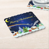 Frohe Weihnachten mit Crescent Moon Untersetzer (angewinkelt)