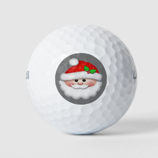Frohe Weihnachten mit dem Gesicht des Weihnachtsma Golfball (Vorderseite)