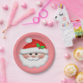 Frohe Weihnachten mit dem Gesicht des Weihnachtsma Pappteller (Party)