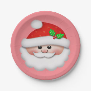 Frohe Weihnachten mit dem Gesicht des Weihnachtsma Pappteller