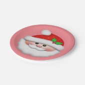 Frohe Weihnachten mit dem Gesicht des Weihnachtsma Pappteller (Schrägansicht)