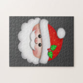 Frohe Weihnachten mit dem Gesicht des Weihnachtsma Puzzle (Horizontal)