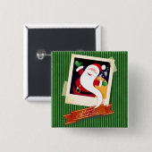 Frohe Weihnachten mit dem Weihnachtsmann! Button (Vorne & Hinten)