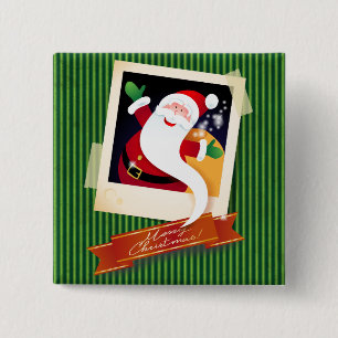 Frohe Weihnachten mit dem Weihnachtsmann! Button