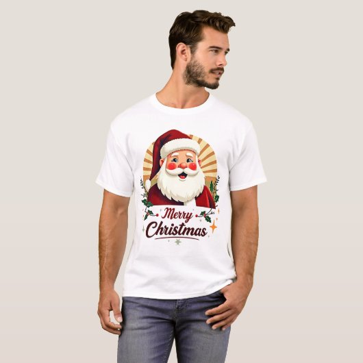 Frohe Weihnachten mit dem Weihnachtsmann T-Shirt (Vorne ganz)