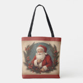 Frohe Weihnachten mit dem Weihnachtsmann Tasche (Rückseite)