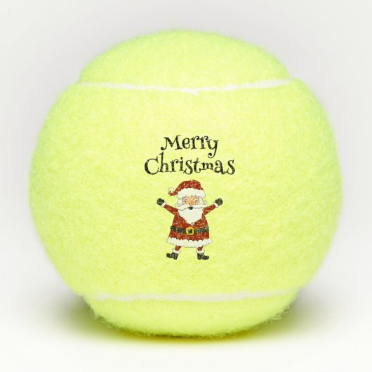 Frohe Weihnachten mit dem Weihnachtsmann Tennisbälle (Vorderseite)