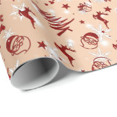 Frohe Weihnachten mit dem Weihnachtsmann und mehr Geschenkpapier (Rolleneckpunkt)