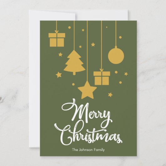 Frohe Weihnachten mit den Vorträgen dunkelös grün (Vorderseite)