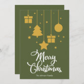 Frohe Weihnachten mit den Vorträgen dunkelös grün (Vorne/Hinten)