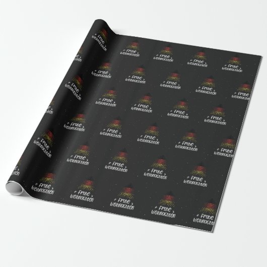 Frohe Weihnachten mit deutscher Flagge Geschenkpapier (Ungerollt)