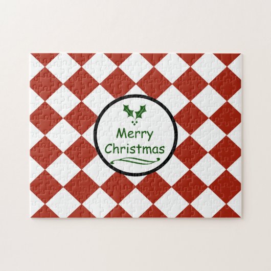 Frohe Weihnachten mit Diamantenmuster Puzzle (Horizontal)