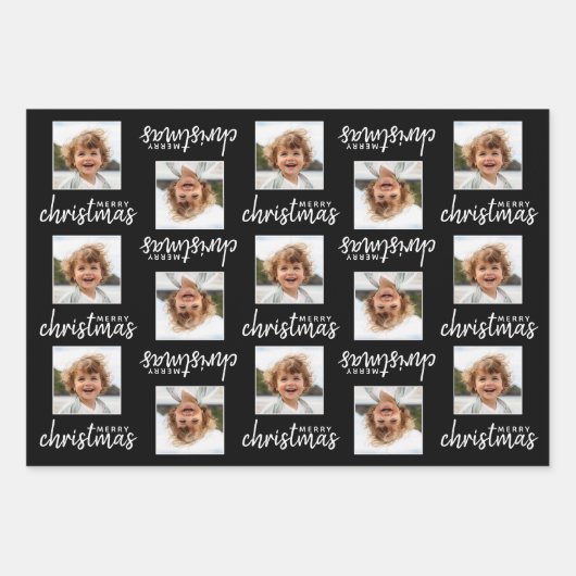 Frohe Weihnachten mit einem Foto auf einem Platz i Geschenkpapier Set (Vorderseite 2)