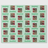 Frohe Weihnachten mit einem Foto von 1 Quadrat grü Geschenkpapier (Flach)