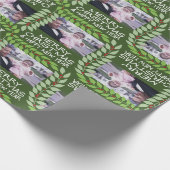 Frohe Weihnachten mit einem horizontalen Foto - gr Geschenkpapier (Ecke)