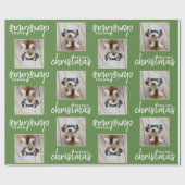 Frohe Weihnachten mit einem Platz Foto - grün Geschenkpapier (Flach)